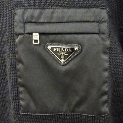 Prada Knit Sweater 50 Black BK 100% Virgin Wool