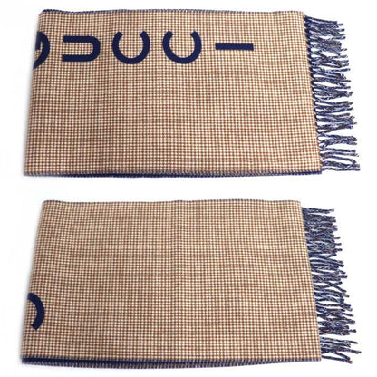 Gucci Logo Scarf Camel Navy