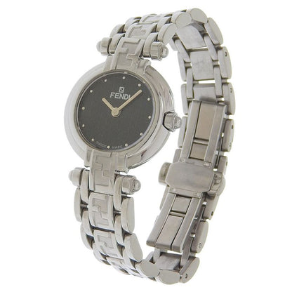 Fendi Orologi Stainless Steel Quartz Analog Display Black Dial Watch