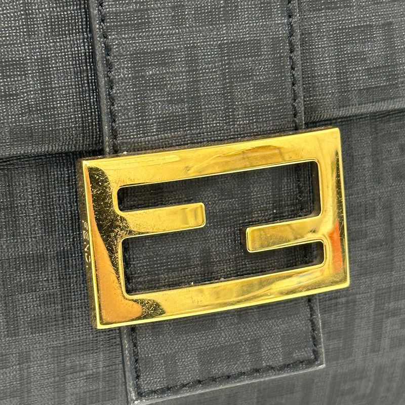 Fendi Zucchino Shoulder Bag Gray