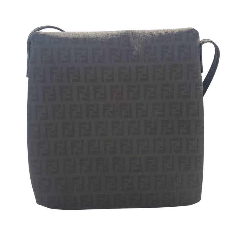 Fendi Zucchino Shoulder Bag Gray