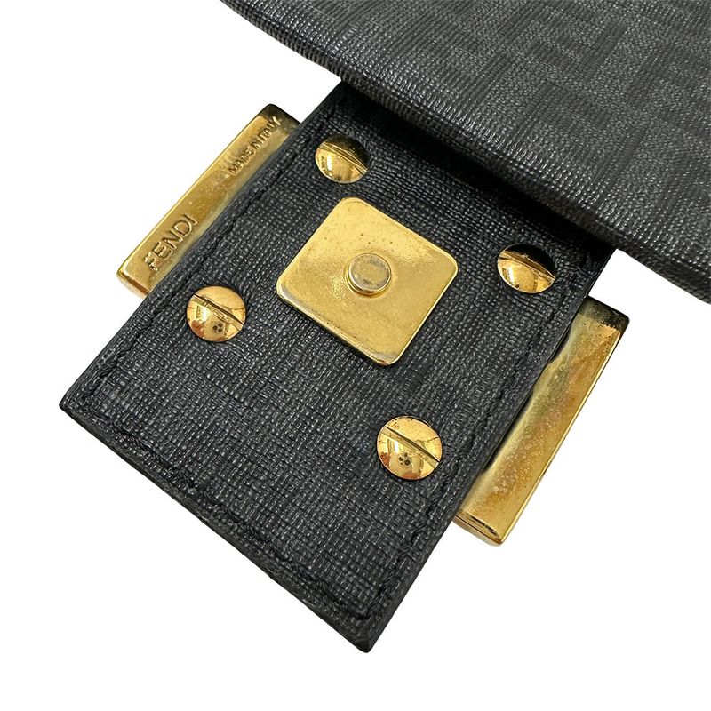 Fendi Zucchino Shoulder Bag Gray