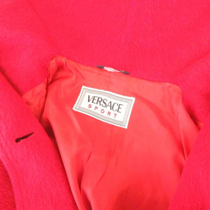 Versace Sport Vintage Coat Sarah Shawl Collar Wool Alpaca Blend Gold Buttons 42