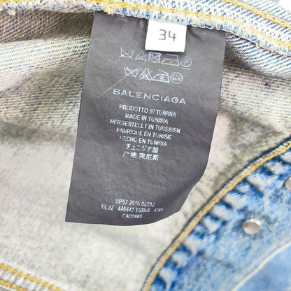 Balenciaga Indigo Reconstruction Swing Denim Jacket 34