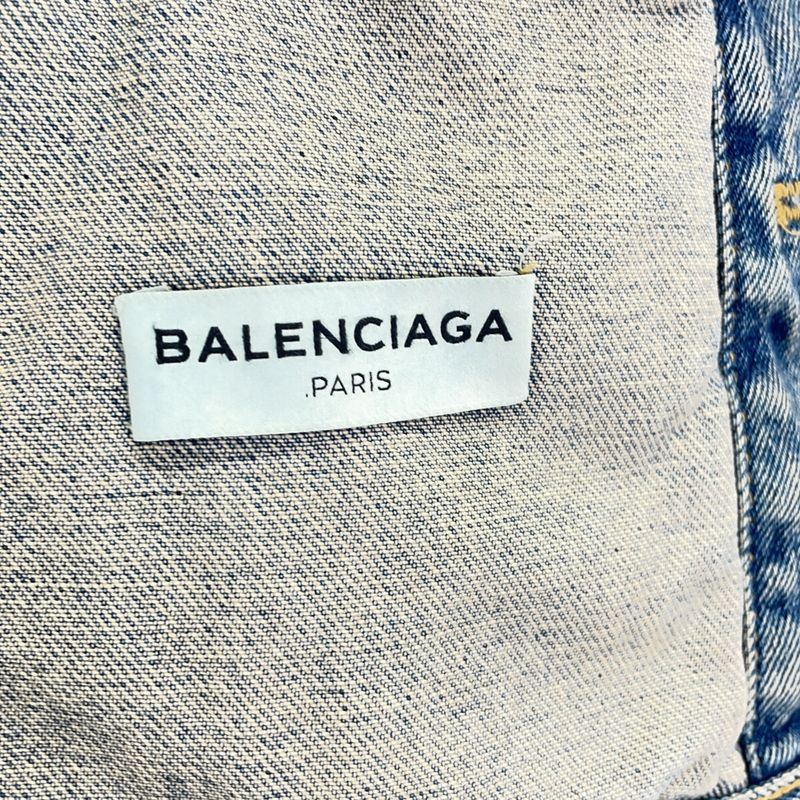 Balenciaga Indigo Reconstruction Swing Denim Jacket 34