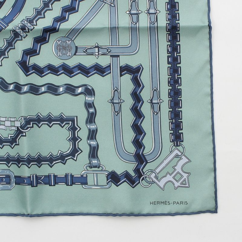 Hermes Silk Brides Et Chaines Scarf Mint
