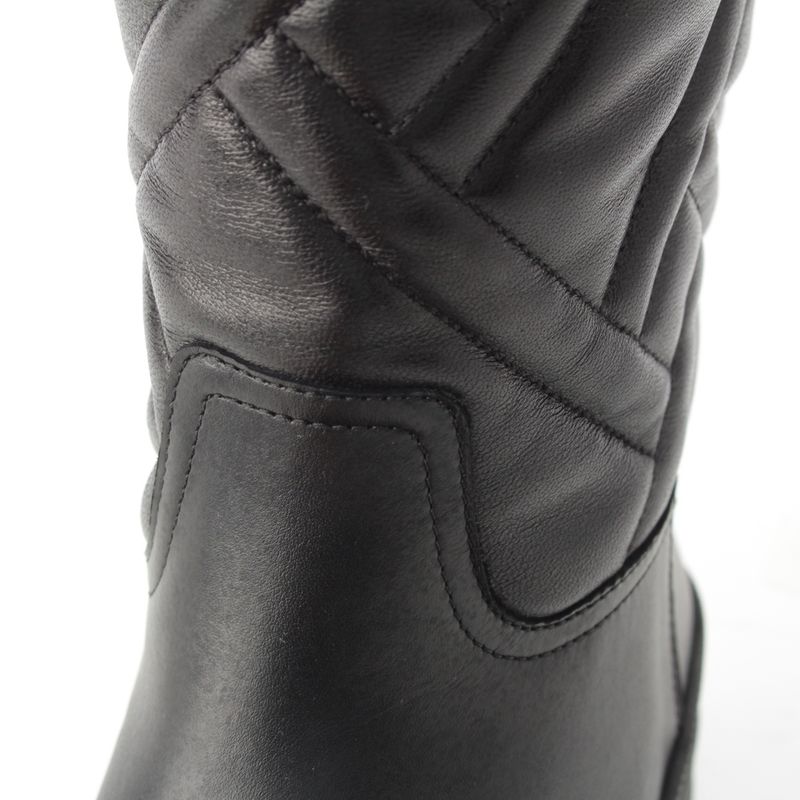 Hermes Leather Fuji Quilted Mosaic Long Boots Shoes Black 36