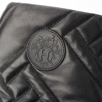 Hermes Leather Fuji Quilted Mosaic Long Boots Shoes Black 36