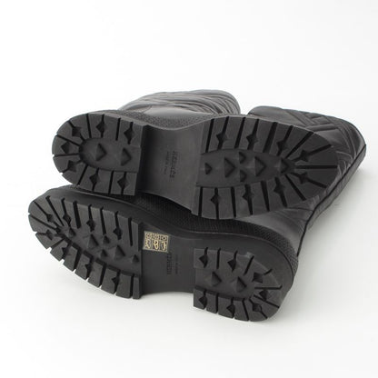 Hermes Leather Fuji Quilted Mosaic Long Boots Shoes Black 36