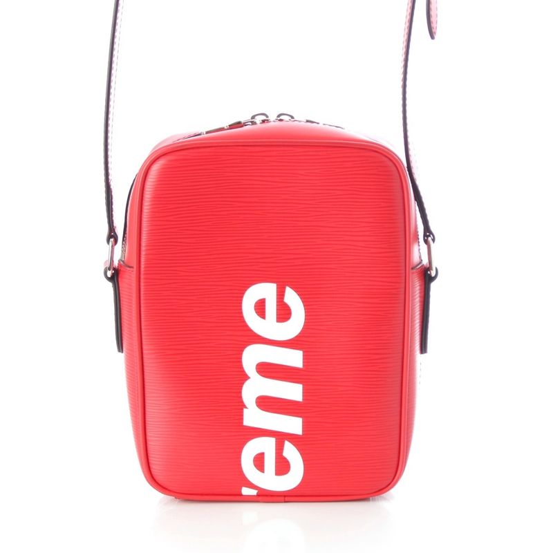 Louis Vuitton Supreme Danube PM Epi Logo Shoulder Bag Red