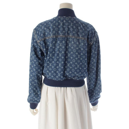 Louis Vuitton Cotton Monogram Denim Cropped Jacket Blue 34