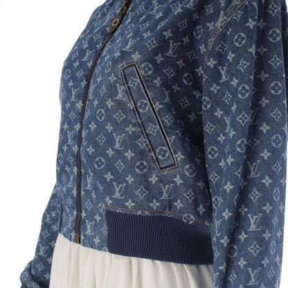 Louis Vuitton Cotton Monogram Denim Cropped Jacket Blue 34