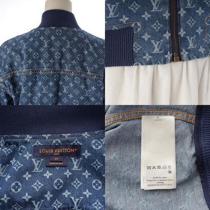 Louis Vuitton Cotton Monogram Denim Cropped Jacket Blue 34