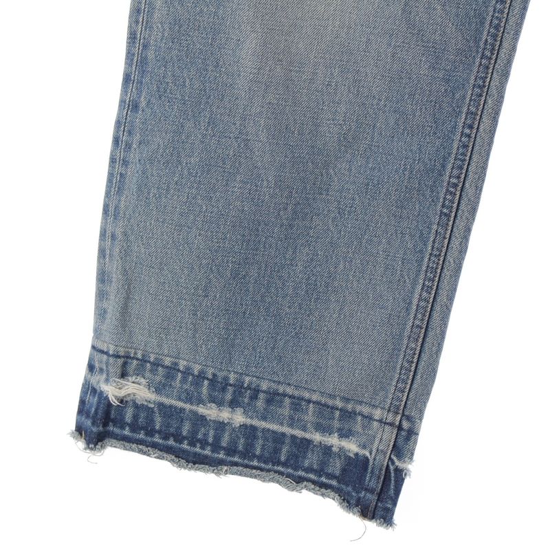 Celine Cotton Wesley Damage Leopard Zuma Wash Denim Pants Blue 33