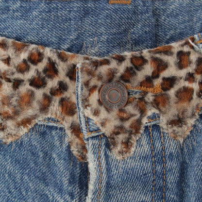 Celine Cotton Wesley Damage Leopard Zuma Wash Denim Pants Blue 33
