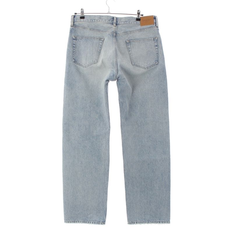 Saint Laurent Cotton Back Logo Loose Fit Denim Jeans Pants Blue 32
