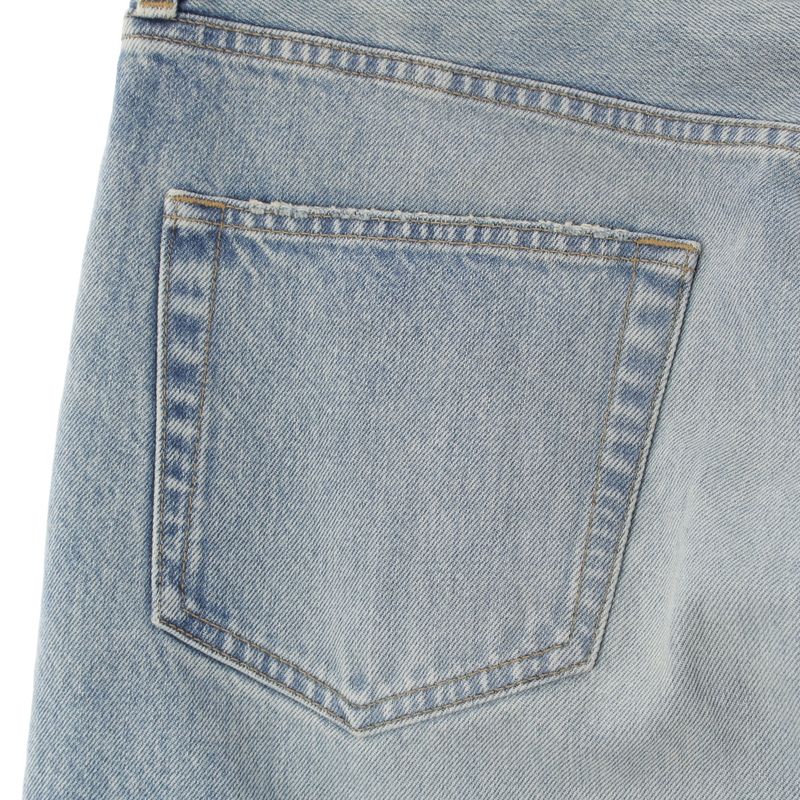 Saint Laurent Cotton Back Logo Loose Fit Denim Jeans Pants Blue 32