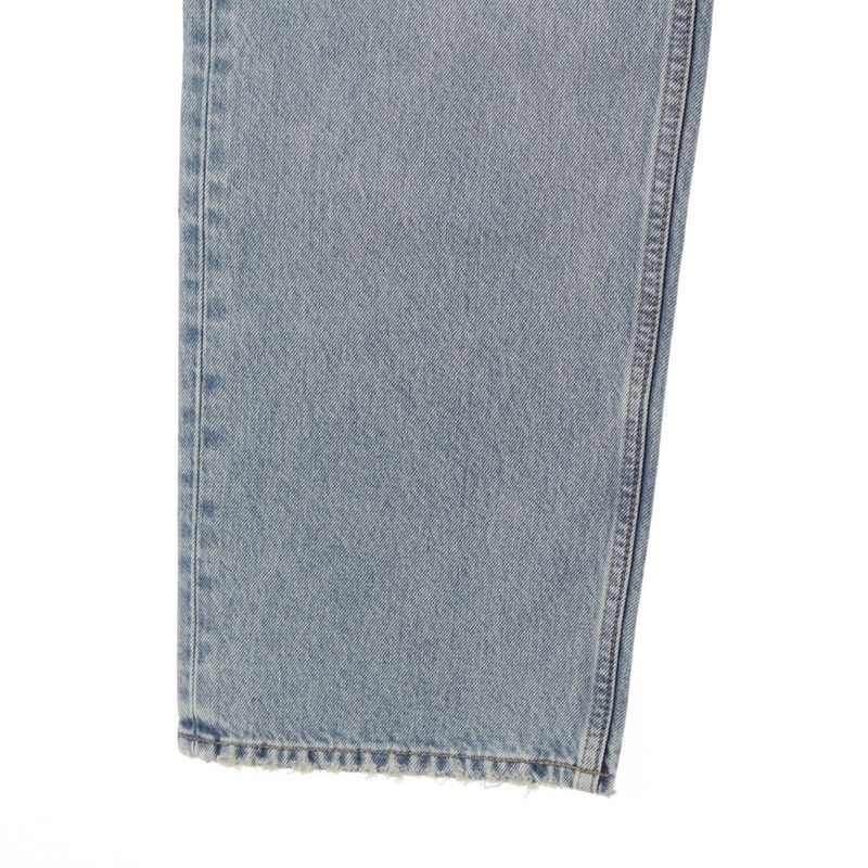 Saint Laurent Cotton Back Logo Loose Fit Denim Jeans Pants Blue 32