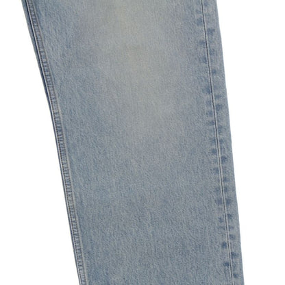 Saint Laurent Cotton Back Logo Loose Fit Denim Jeans Pants Blue 32