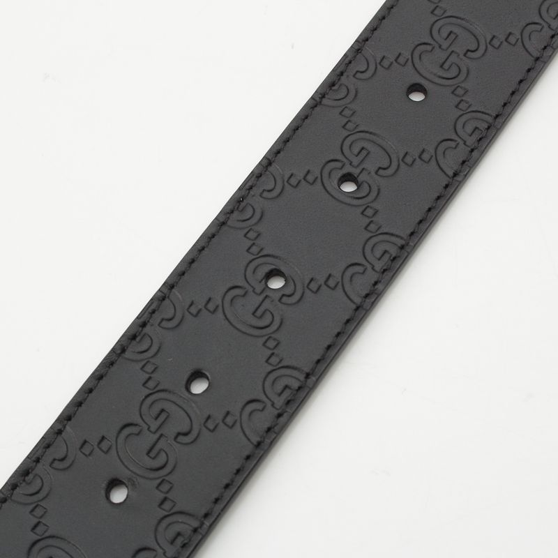 Gucci Leather GG Guccissima Reversible Belt Black Dark Brown
