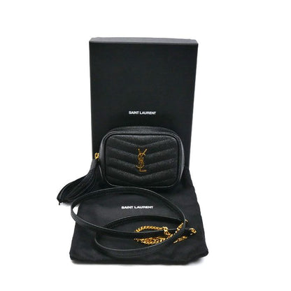 Saint Laurent Baby Leather Chain Shoulder Bag Black