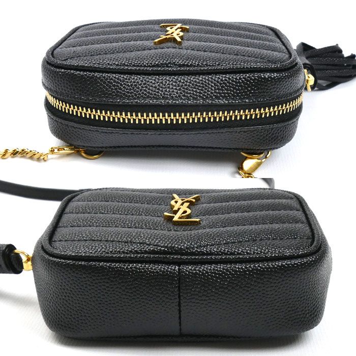 Saint Laurent Baby Leather Chain Shoulder Bag Black