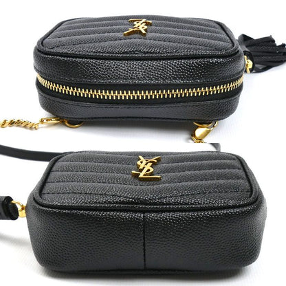Saint Laurent Baby Leather Chain Shoulder Bag Black