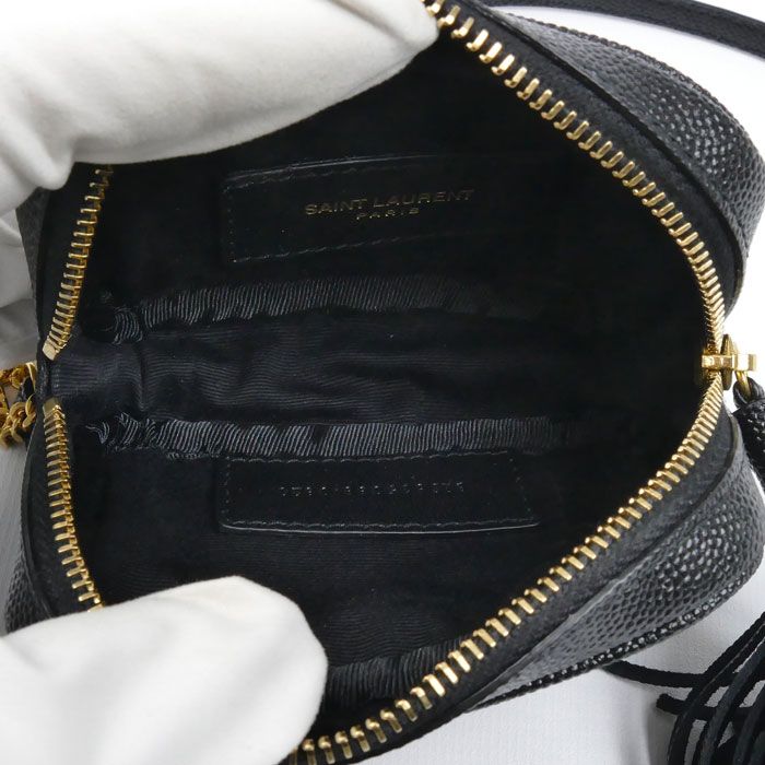 Saint Laurent Baby Leather Chain Shoulder Bag Black