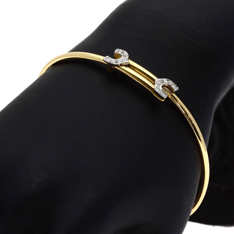 Cartier Vintage 2C Diamond Bracelet 18K Yellow Gold