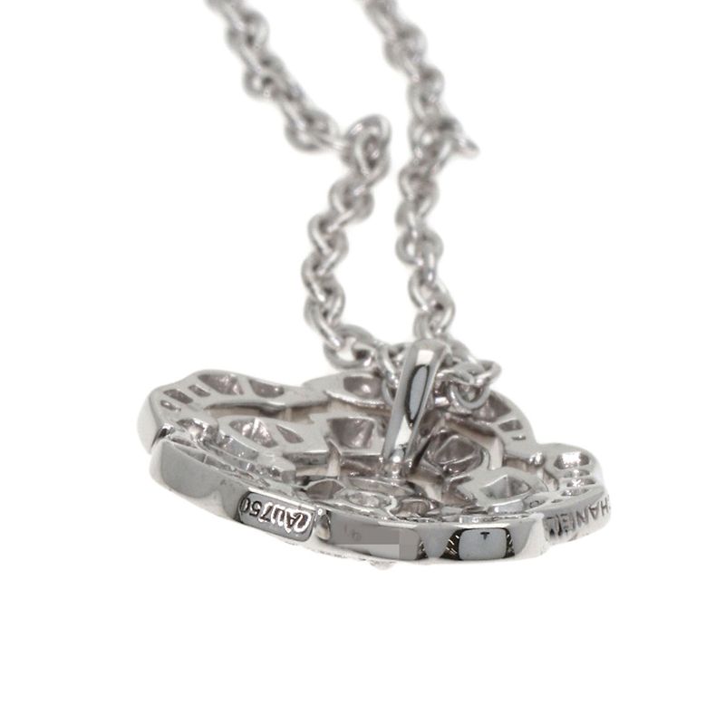Chanel Camellia Diamond Necklace 18K White Gold