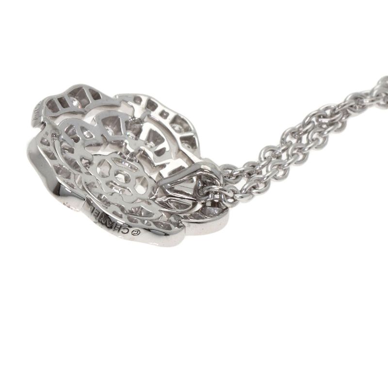 Chanel Camellia Diamond Necklace 18K White Gold