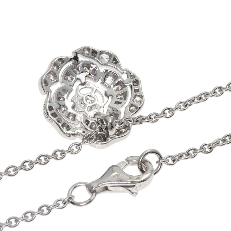 Chanel Camellia Diamond Necklace 18K White Gold