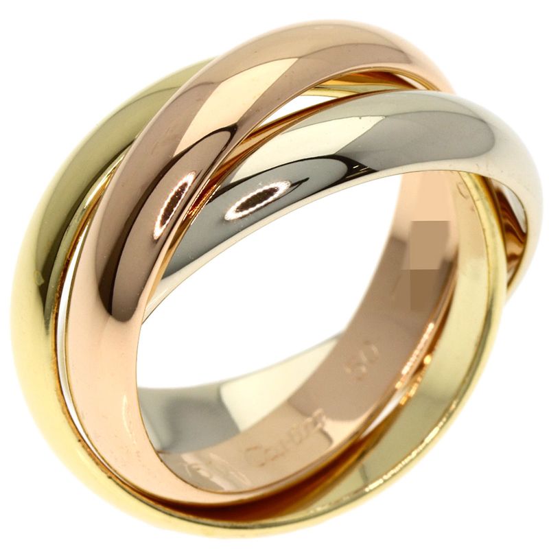 Cartier Trinity 50 Ring 18K Yellow Gold 18K White Pink