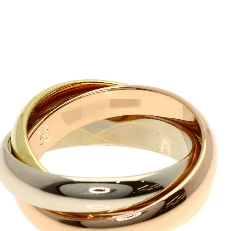 Cartier Trinity 50 Ring 18K Yellow Gold 18K White Pink