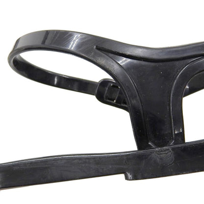 Chanel CC Logo Back Strap Rubber Thong Sandals Black 37