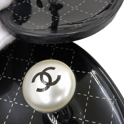 Chanel CC Logo Back Strap Rubber Thong Sandals Black 37