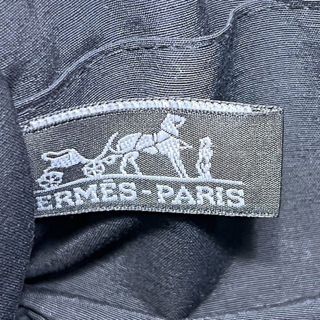 Hermes Pouch Deauville Black Cotton