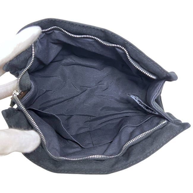 Hermes Pouch Deauville Black Cotton
