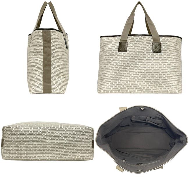 Gucci Tote White Beige Metallic Khaki Guccissima Line