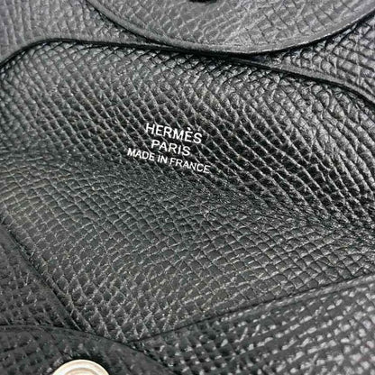Hermes Bastia Coin Case Porte Monnaie Leather Black
