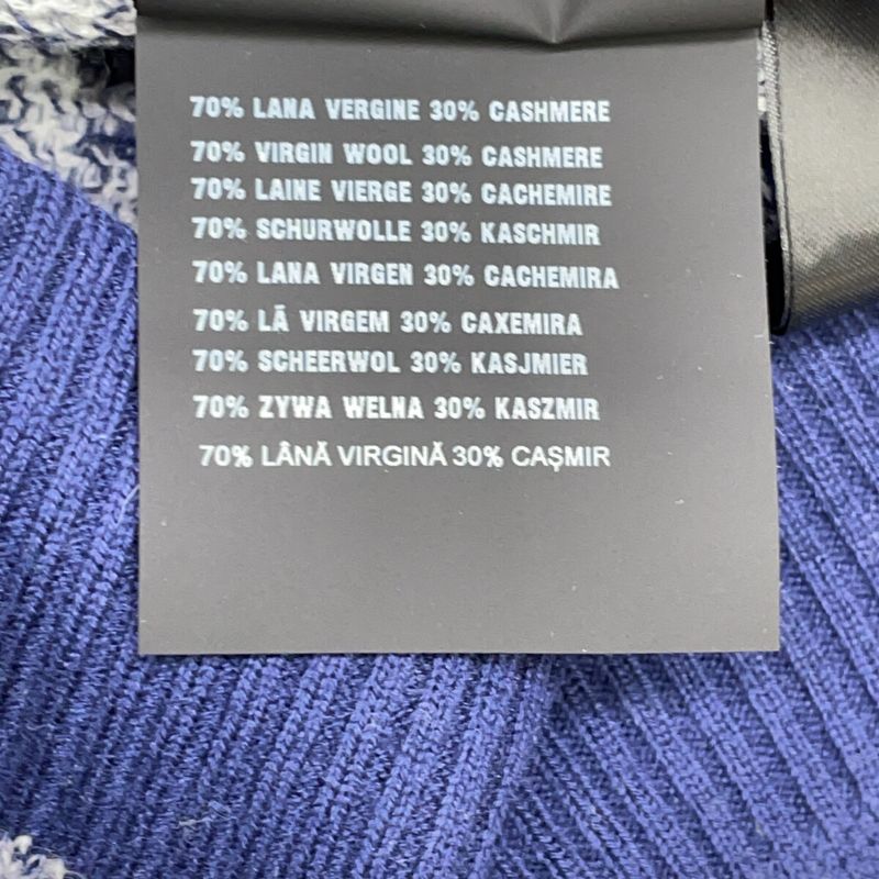 Prada Blue Wool Cashmere All Over Pattern Short Sleeve Knit 40