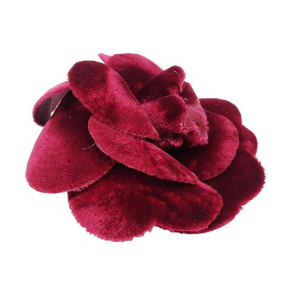 Chanel Brooch Camellia Velour Red Corsage