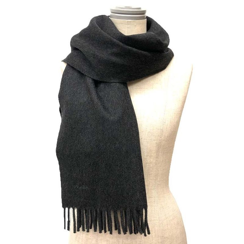 Prada Cashmere Shawl Scarf Gray
