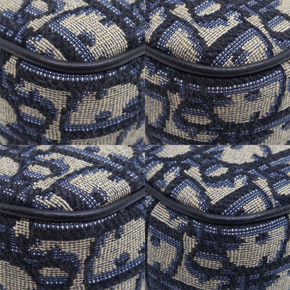 Dior Safari Mini Shoulder Bag Blue Peacock Cotton Canvas