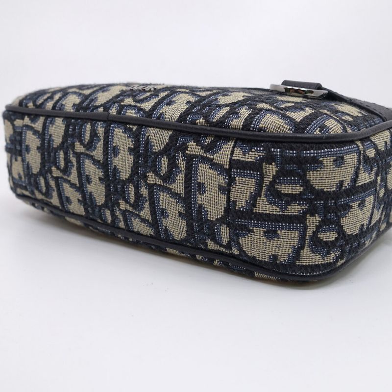 Dior Safari Mini Shoulder Bag Blue Peacock Cotton Canvas