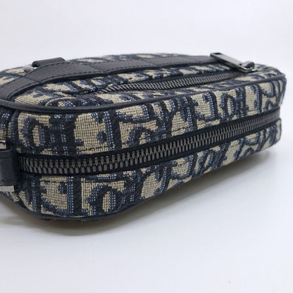 Dior Safari Mini Shoulder Bag Blue Peacock Cotton Canvas