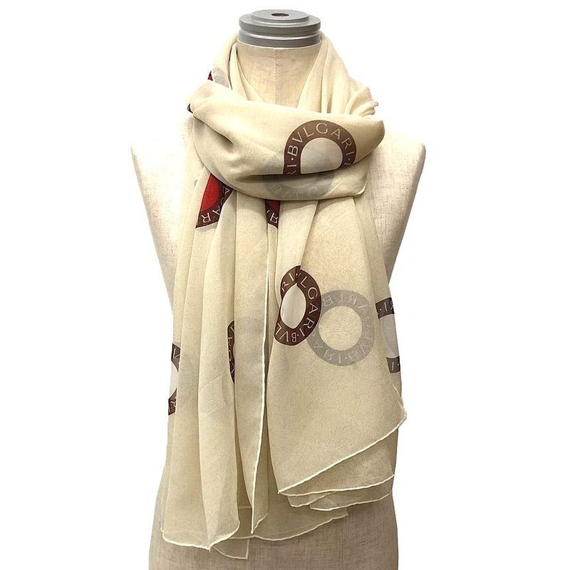 Bvlgari Silk Chiffon Shawl Long Scarf