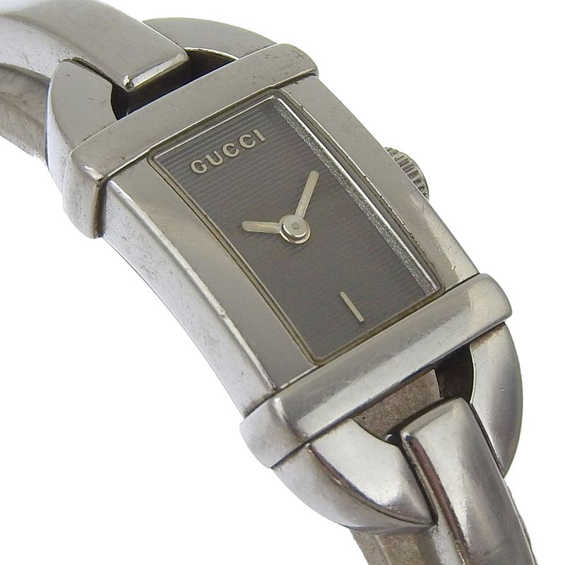 Gucci Stainless Steel Quartz Analog Display Black Dial Watch