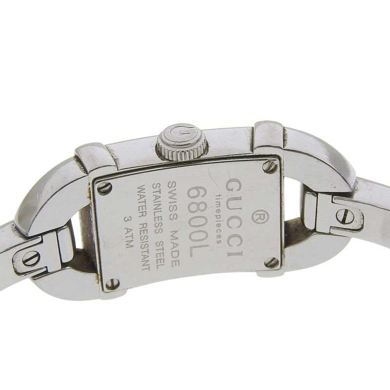 Gucci Stainless Steel Quartz Analog Display Black Dial Watch
