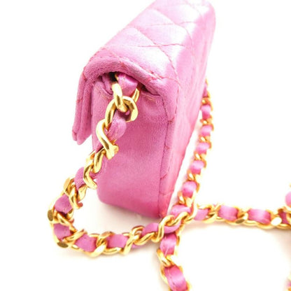 Chanel Mini Quilted Chain Shoulder Bag 1 Piece Satin Pochette